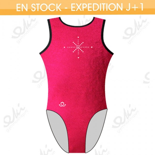 GYMWAY Justaucorps EKI 01S_D Rouge Fuchsia / Noir