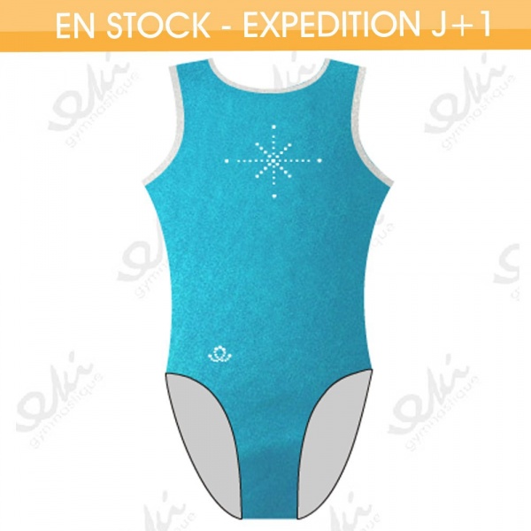 GYMWAY Justaucorps EKI 01S_D Ocean / Blanc Argent