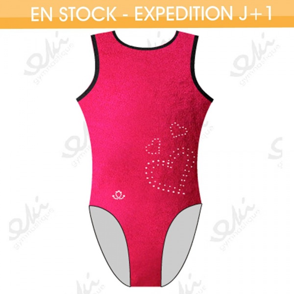 GYMWAY Justaucorps EKI 01S_F Rouge Fuchsia / Noir