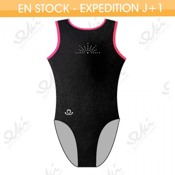 GYMWAY Justaucorps EKI 01S_J Noir / Rouge Fuchsia