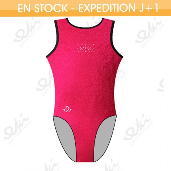 GYMWAY Justaucorps EKI 01S_J Rouge Fuchsia / Noir