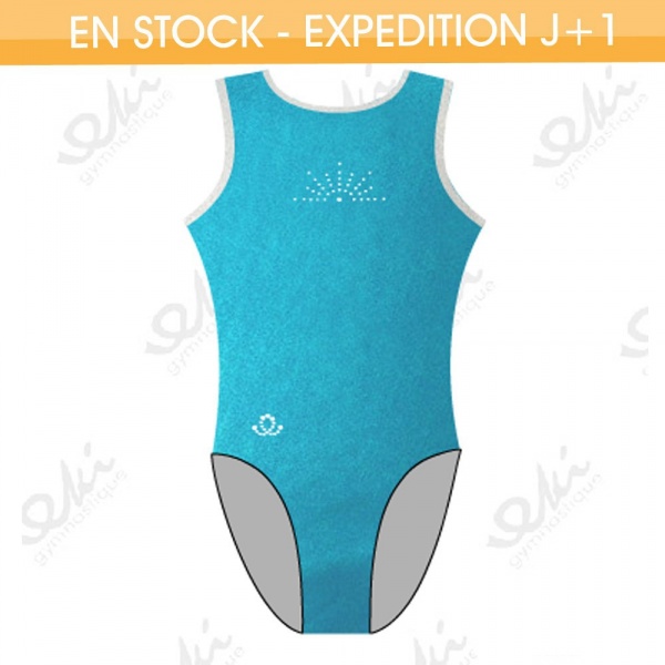 GYMWAY Justaucorps EKI 01S_J Ocean / Blanc Argent