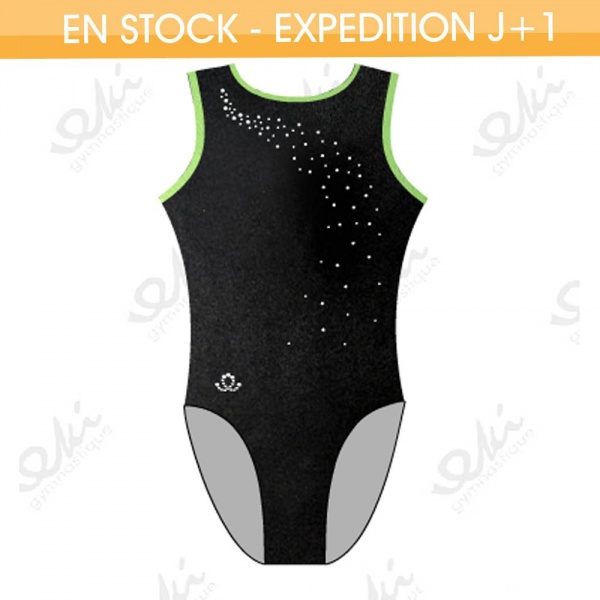 GYMWAY Justaucorps EKI 01S_K Noir / Citron Vert