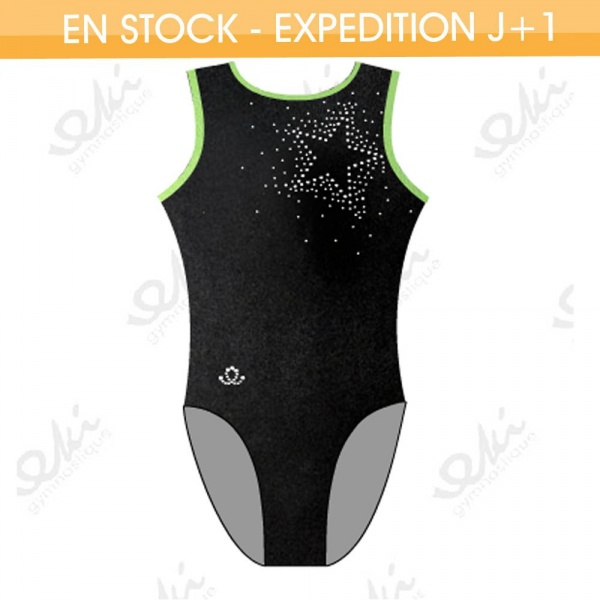 GYMWAY Justaucorps EKI 01S_N Noir / Citron Vert