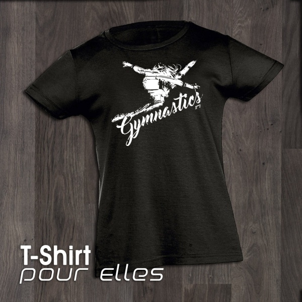 T-Shirt SPLIT DARK WHITE gymnastique GYMWAY