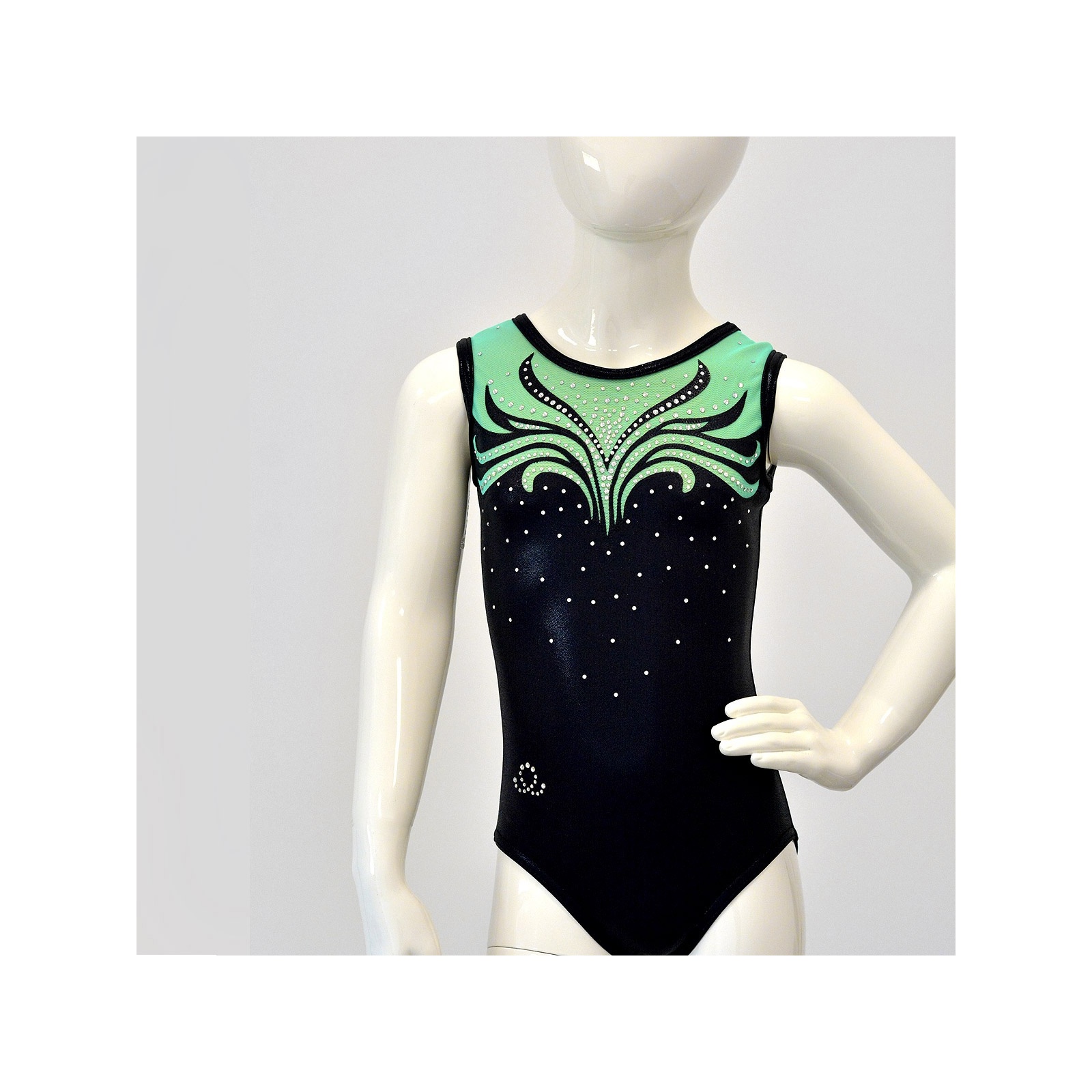 Body De Gymnastique Fille – Manches Longues, Col Rond – Polyester Et Chiffon (neuf)