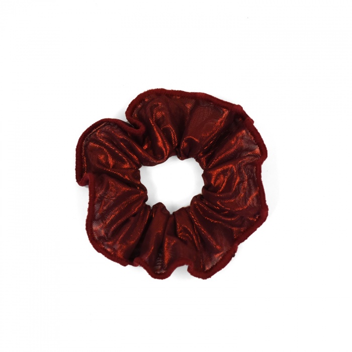 Chouchou voile bordeaux scintillant